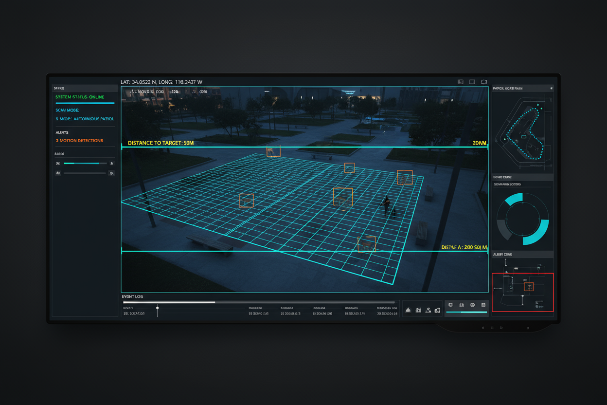 Autonomous Patrol scan detection area in cctv interface
