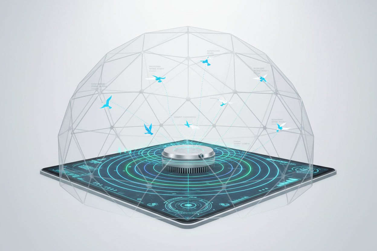 Using an ultrasonic sonar, the system detects birds  flying pattern in real-time at 360 degree view 